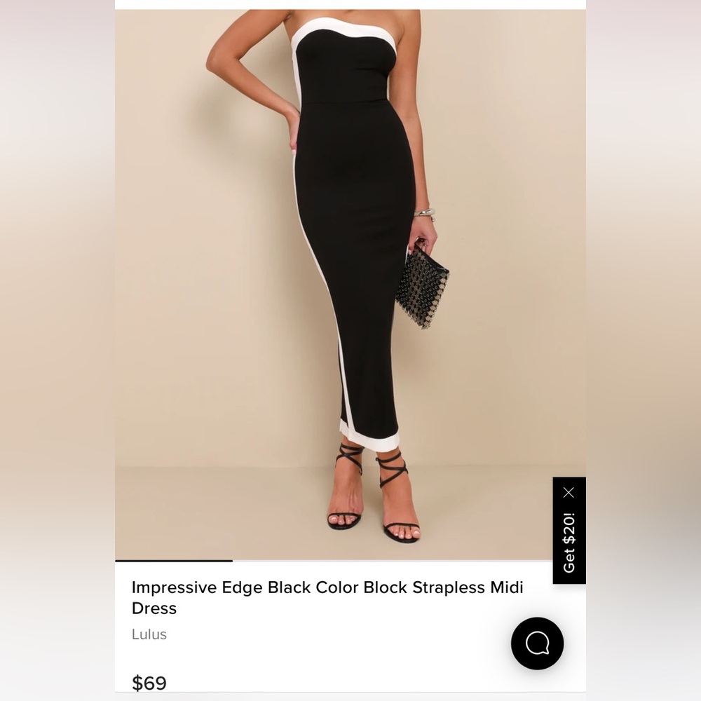 Lulus black/ivory form fitting dress